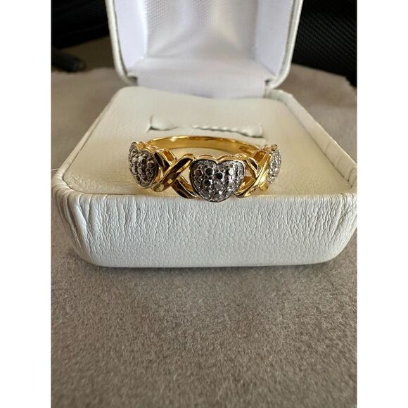 Cute XOXO 14 KTP Gold Natural Diamond Ring - Picture 5 of 6